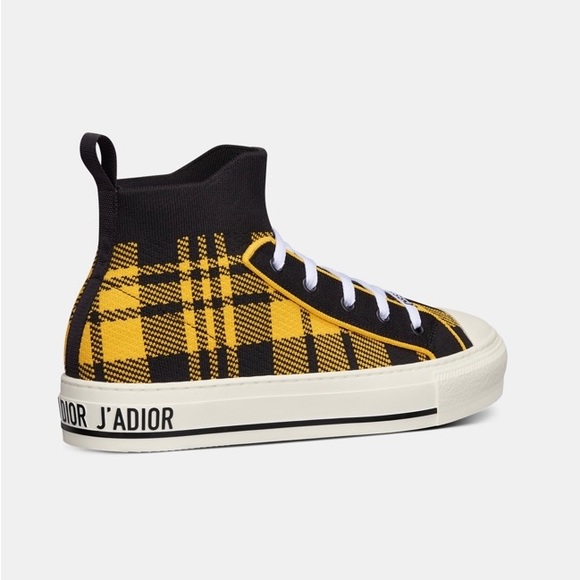 Dior WALK'N'DIOR SNEAKER Yellow and Black Check'n'Dior Technical Mesh - Picture 3 of 11